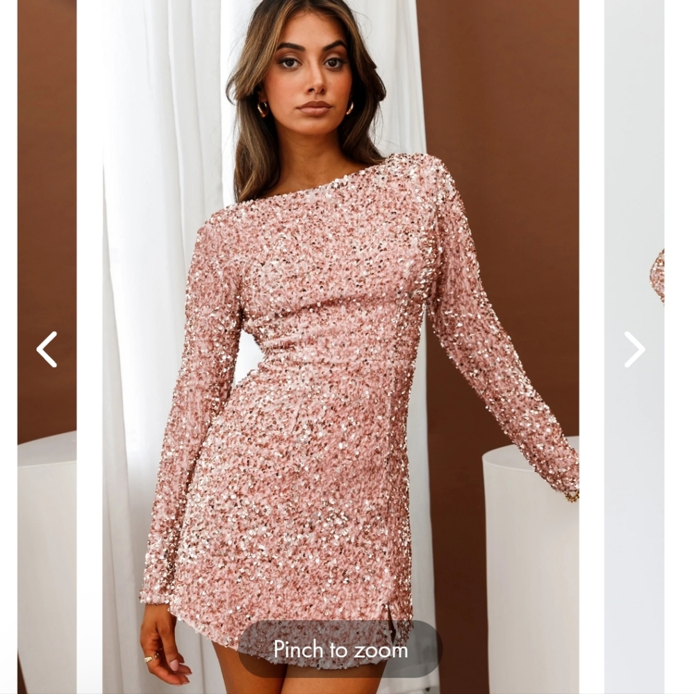 Super cute pink sequin mini dress